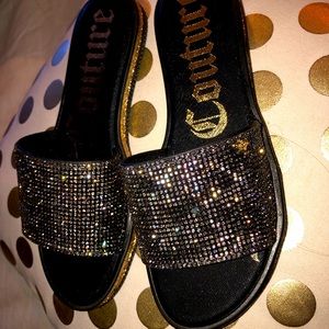 Juicy Couture Slides Gold and Black